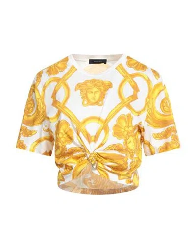 Versace Woman T-shirt White Size 10 Cotton