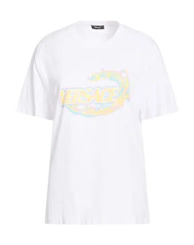 Versace Woman T-shirt White Size 10 Cotton