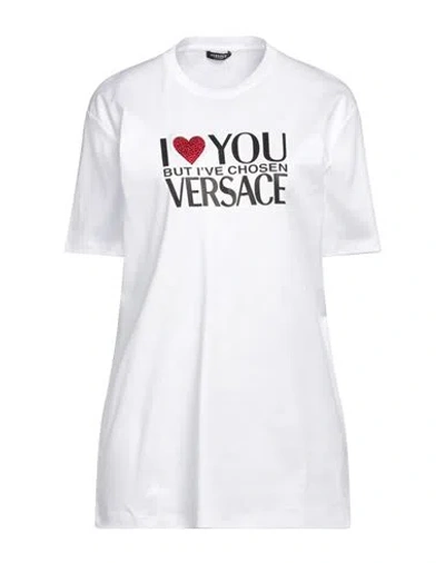 Versace Woman T-shirt White Size 12 Cotton