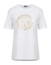 Versace Woman T-shirt White Size 8 Cotton In White