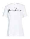 Versace Woman T-shirt White Size 8 Cotton, Polyester