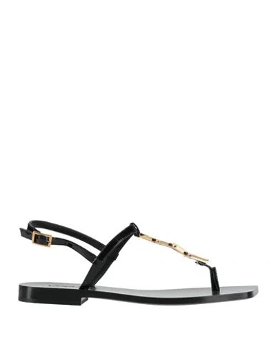 Versace Woman Thong Sandal Black Size 7 Leather