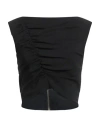 Versace Woman Top Black Size 10 Viscose, Elastane In Black
