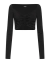 Versace Woman Top Black Size 6 Viscose, Elastane In Black