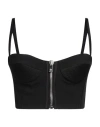 Versace Woman Top Black Size 4 Acetate, Viscose, Polyamide, Elastane In Black