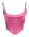 Versace Satin Bustier Top In Pink