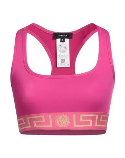 Versace Woman Top Fuchsia Size Xs Polyamide, Elastane, Polyester In Pink