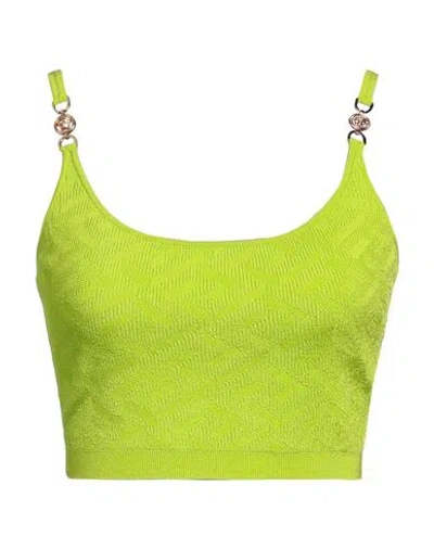 VERSACE VERSACE WOMAN TOP LIGHT GREEN SIZE 4 VISCOSE, POLYAMIDE, ELASTANE