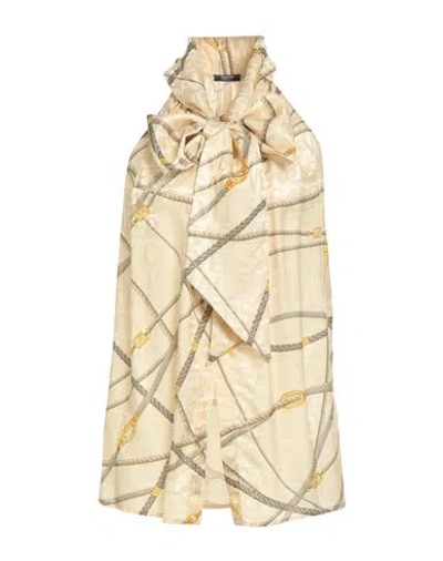 Versace Woman Top Pastel Yellow Size 8 Viscose, Silk