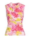 Versace Draped Printed Stretch-jersey Top In Pink