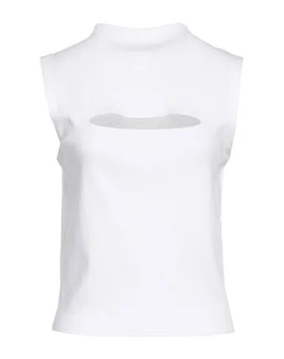 Versace Woman Top White Size 10 Viscose, Polyester