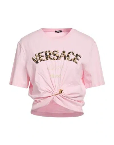 Versace Woman T-shirt Pink Size 10 Cotton