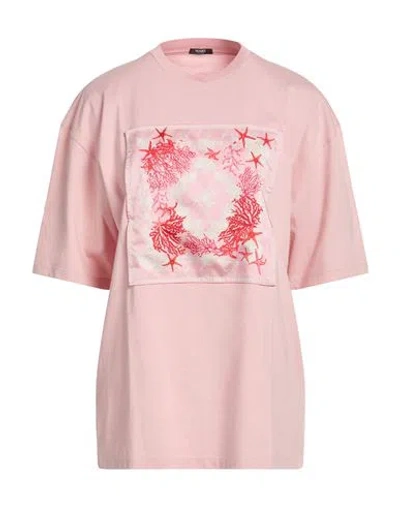 Versace Woman T-shirt Pink Size 12 Cotton