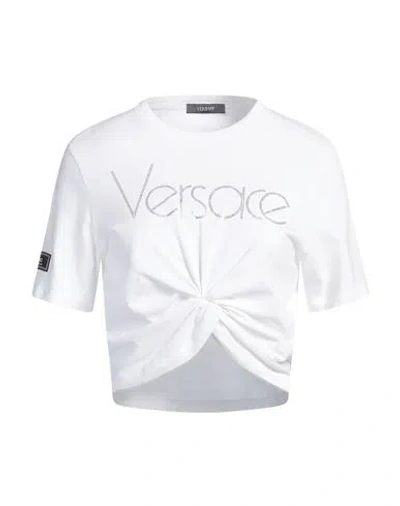 Versace Woman T-shirt White Size 10 Cotton