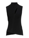 Versace Woman Turtleneck Black Size 6 Viscose, Polyester