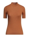 Versace Woman Turtleneck Brown Size 8 Virgin Wool