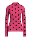 Versace Woman Turtleneck Fuchsia Size 6 Virgin Wool