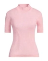 Versace Ribbed Wool Sweater Sweaters And Cardigans Pink In Pink