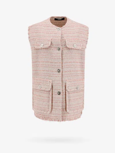 Versace Woman Vest Woman Pink Blazers E Vests