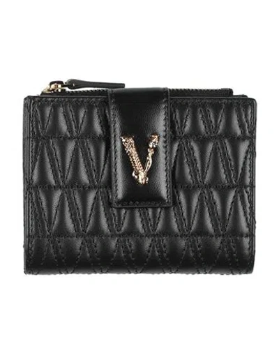 Versace Woman Wallet Black Size - Cow Leather