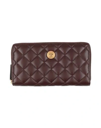 Versace Woman Wallet Burgundy Size - Lambskin