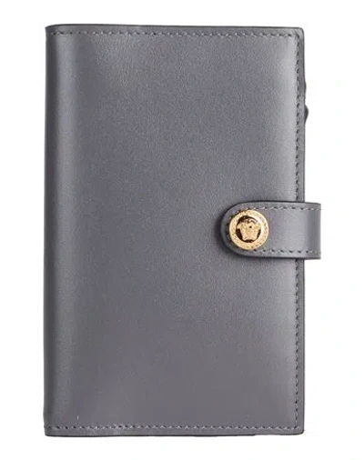 Versace Woman Wallet Grey Size - Leather
