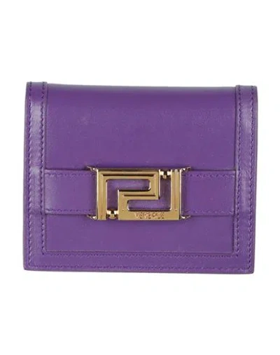 Versace Woman Wallet Purple Size - Calfskin