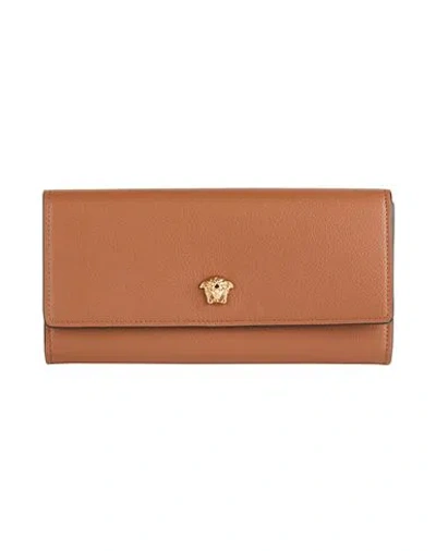 Versace Woman Wallet Tan Size - Leather In Brown