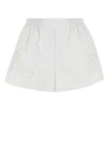 Versace Baroque Print Poplin Shorts In White