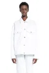 Versace Medusa Head-buttons Denim Jacket In White