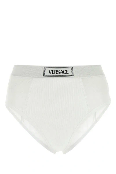 Versace Woman White Stretch Cotton Brief