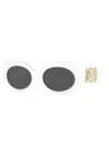 Versace Medusa Embellished Oval Acetate Sunglasses In Multi
