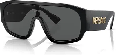 Pre-owned Versace Women's 0ve4439 Aviator Sunglasses Black Luxottica 33mm Scuro Gray