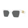 Versace Logo-embossed Square-frame Sunglasses In Multi