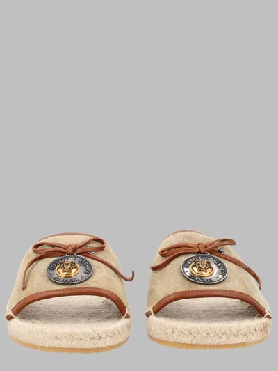 Versace Women's 100% Leather Flats In Beige