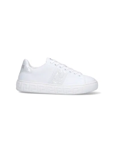 Versace Women's 100% Nylon Sneakers In White
