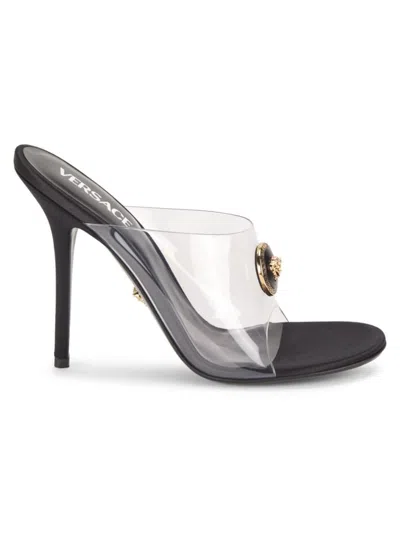 Versace Women's 119mm Medusa Stiletto Mules In Black