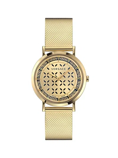 VERSACE WOMEN'S 36MM IP YELLOW GOLD STAINLESS STEEL BRACELET WATCH
