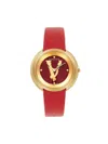 VERSACE WOMEN'S 38MM STAINLESS STEEL & LEATHER STRAP WATCH