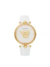 VERSACE WOMEN'S 39MM GOLDTONE IP STAINLESS STEEL & CROC EMBOSSED LEATHER STRAP WATCH