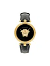 VERSACE WOMEN'S 39MM ION PLATED YELLOW GOLDTONE STAINLESS STEEL & CROC EMBOSSED LEATHER STRAP WATCH