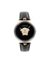 Versace Women's 39mm Two Tone Ip Stainless Steel & Croc Embossed Leather Strap Watch In Black