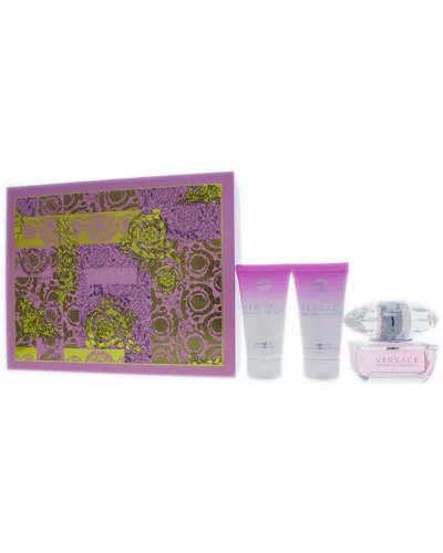 Versace Bright Crystal Fragrance Set In Transparent