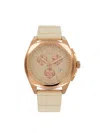 Versace Women's 40mm Ip Rose Goldtone Stainless Steel & Leather Strap Chronograph Watch In Rose