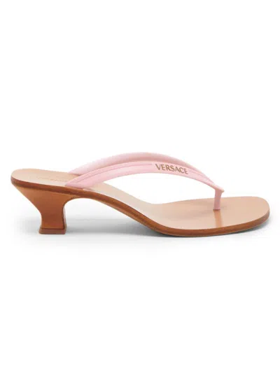 Versace Women's 40mm Logo Sandals In Pink