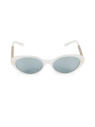 Versace Women's 54mm Oval Sunglasses In White