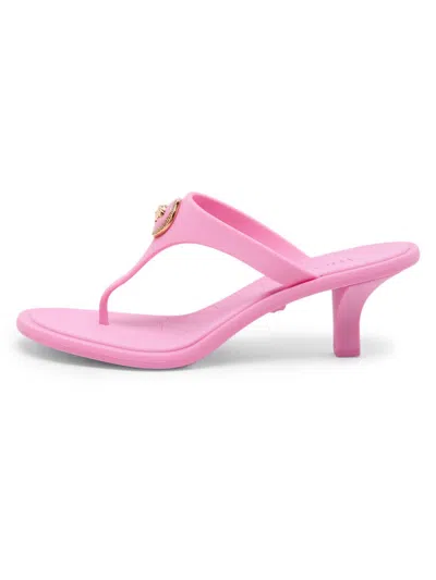 Versace Women's 55mm Medusa Baroque Kitten-heel Sandals In Pink