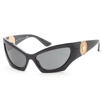 Versace Women's 60mm Black Sunglasses Ve4450-gb1-87-60 In Grey