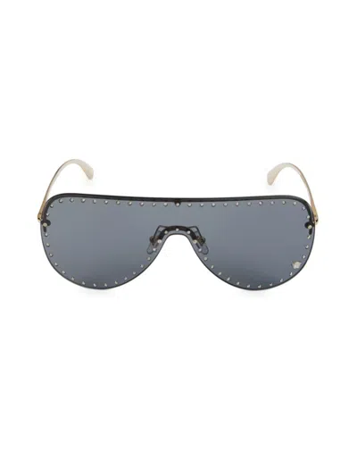 Versace Women's 63mm Studded Aviator Shield Sunglasses In Gray