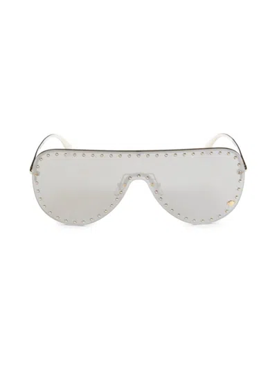 Versace Women's 73mm Studded Aviator Shield Sunglasses In Grey Gold